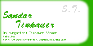 sandor timpauer business card